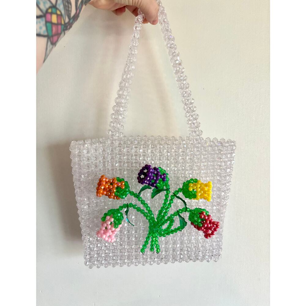 $378 Susan Alexandra Beaded Tulip Purse Bag, Colorful, Dopamine Dressing